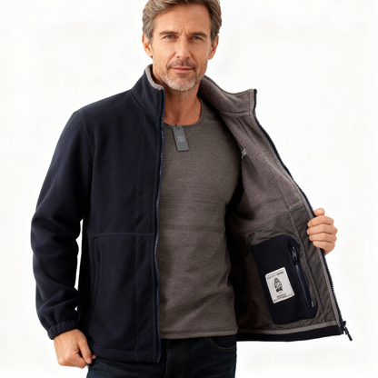 Giacca a doppio strato in pile con cappuccio