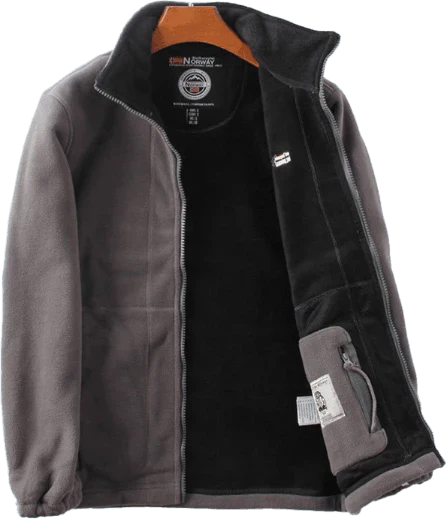 Giacca a doppio strato in pile con cappuccio