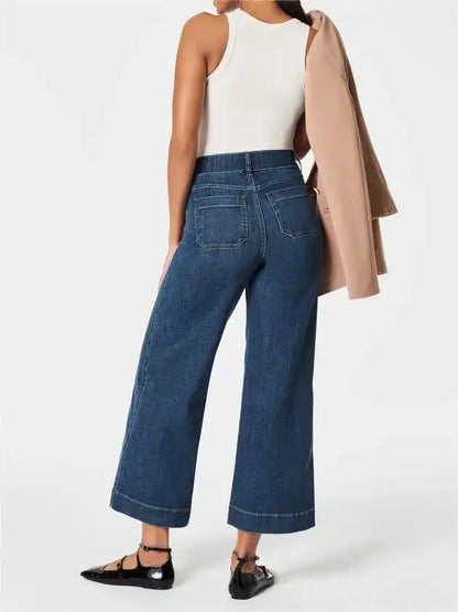 Jeans a gamba larga cropped