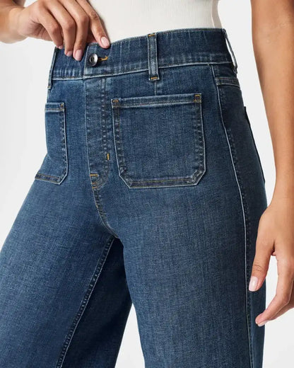Jeans a gamba larga cropped